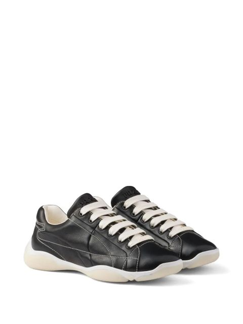 Prada lace-up leather sneakers - Black - zdjęcie produktu nr 2