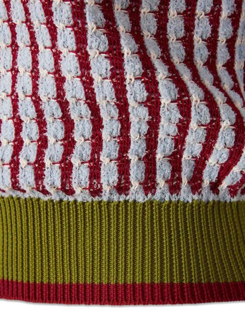 Marni striped polo top - Red