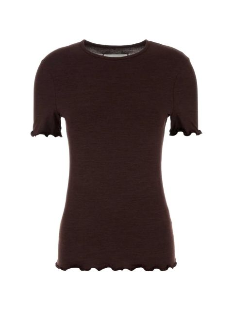Jil Sander ruffled-hem T-shirt - Purple - zdjęcie produktu nr 1