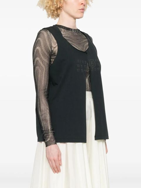 MM6 Maison Margiela Numbers-motif vest - Black