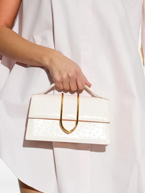 Jacquemus Bambino metal detail ostrich effect tote bag - Neutrals - zdjęcie produktu nr 2