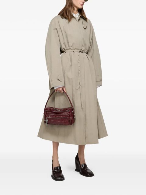 Acne Studios belted leather-collar coat - Grey - zdjęcie produktu nr 2