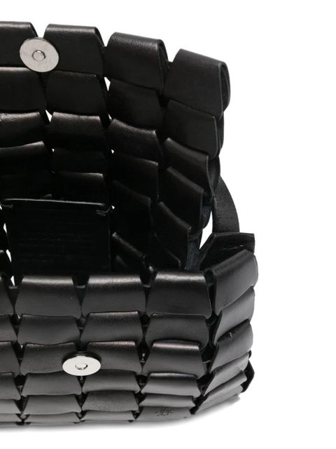 DRAGON DIFFUSION leather woven shoulder bag - Black