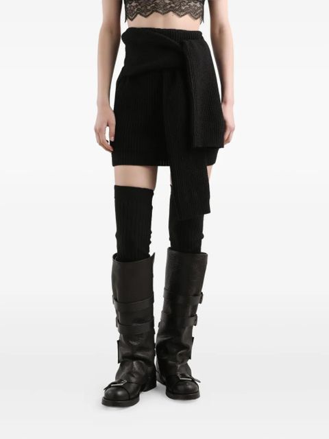 Dolce & Gabbana ribbed-knit wrap skirt - Black