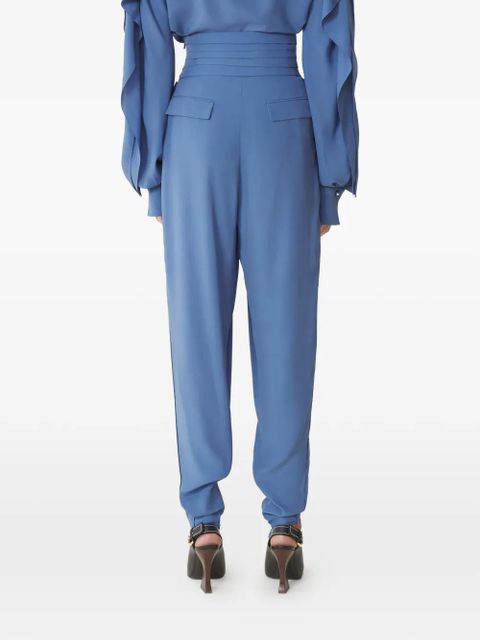 Lanvin pleated-detail zip trousers - Blue