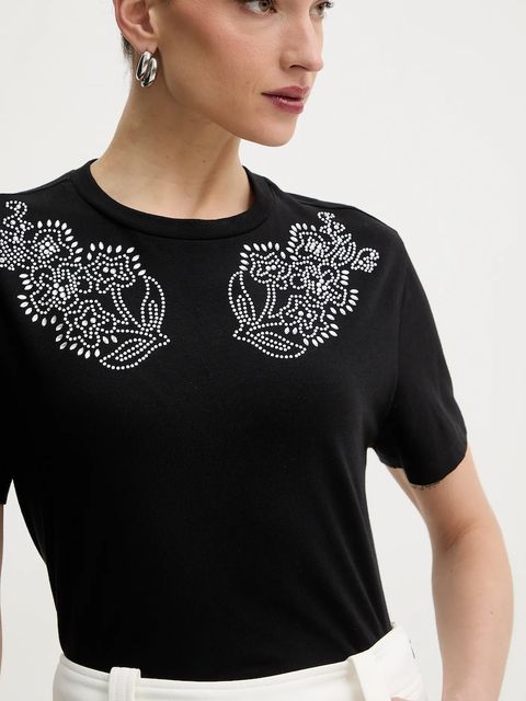 Morgan t-shirt damski kolor czarny DMAX