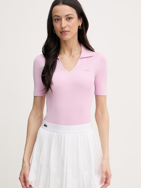 Lacoste T-shirt damski z wiskozą - zdjęcie produktu nr 1