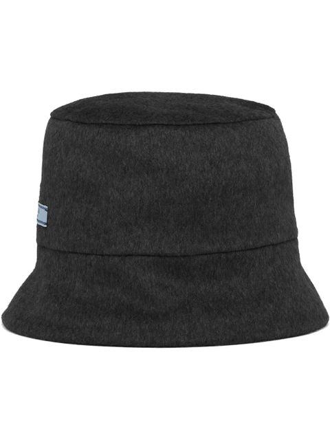 Prada logo patch bucket hat - Black - zdjęcie produktu nr 1