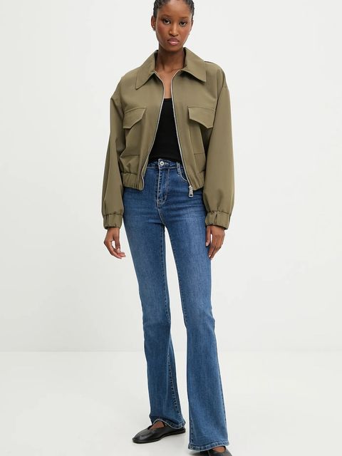 Answear.LAB kurtka kolor zielony przejściowa