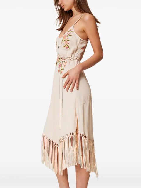 TWINSET floral-embroidered midi dress - Neutrals - zdjęcie produktu nr 2