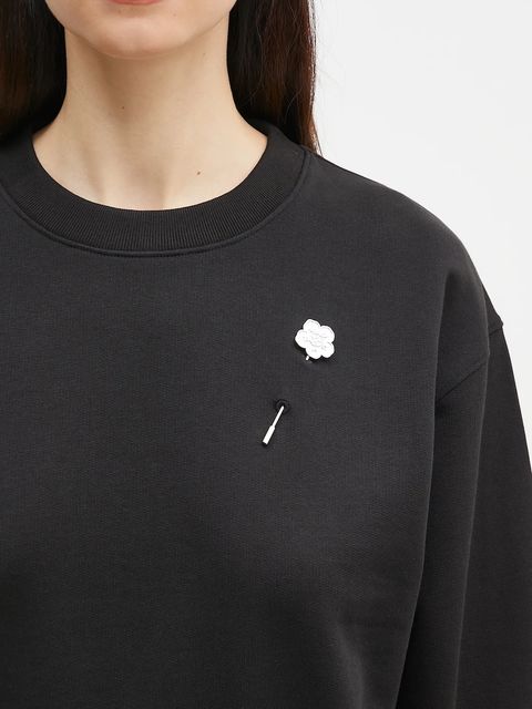 Kenzo bluza bawełniana damska kolor czarny z aplikacją FF52SW1744MF.99J