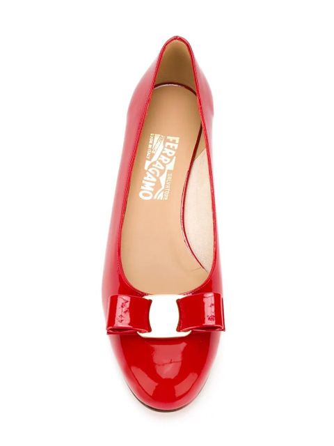 Ferragamo Vara bow-detail leather pumps - Red