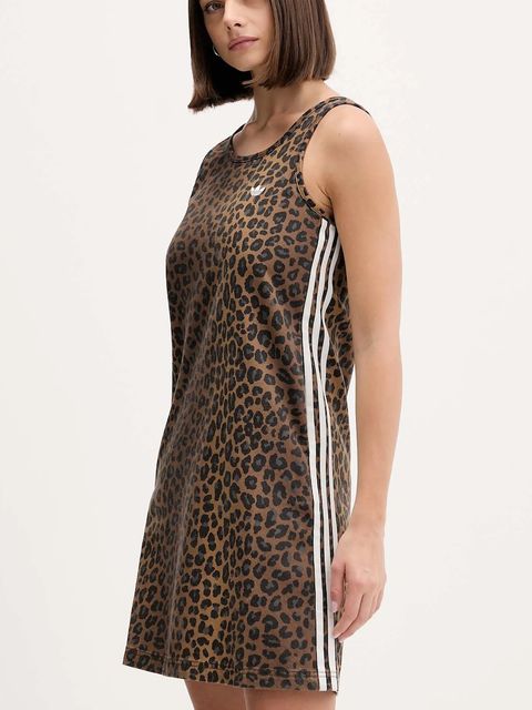 adidas Originals sukienka jeansowa kolor brązowy mini prosta KA2677