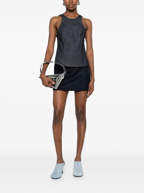 Sportmax logo-detail mini skirt - Blue