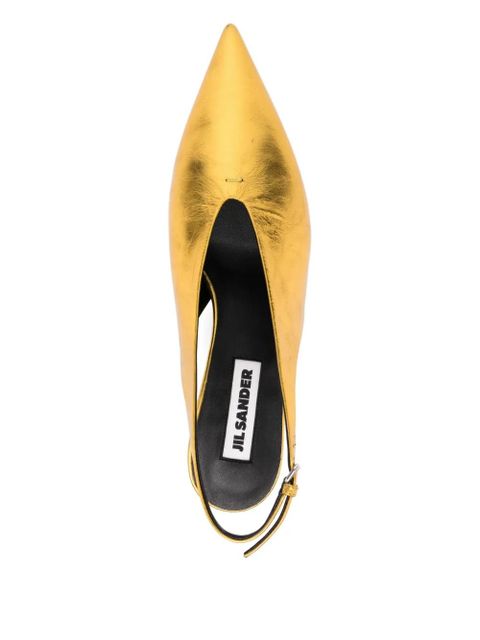Jil Sander 35mm leather pumps - Gold