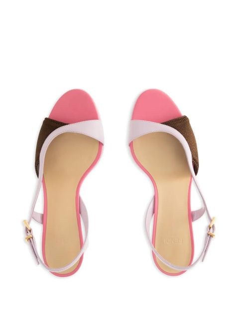 FENDI asymmetric heeled sandals - Purple