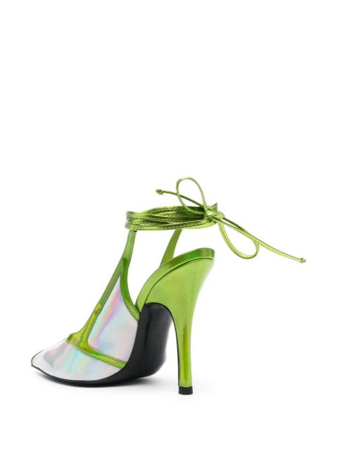 The Attico 120mm Venus leather pumps - Green