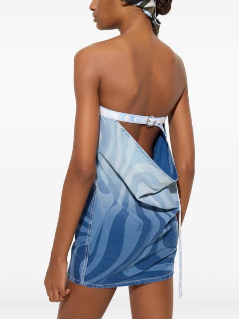 PUCCI Marmo print short denim dress - Blue - zdjęcie produktu nr 2