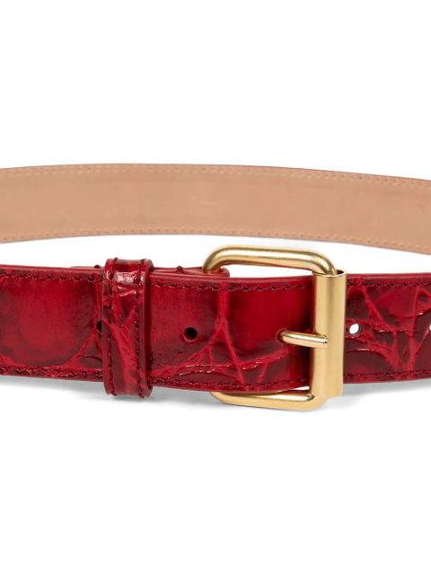 DRIES VAN NOTEN crocodile-effect buckle belt - Red - zdjęcie produktu nr 2