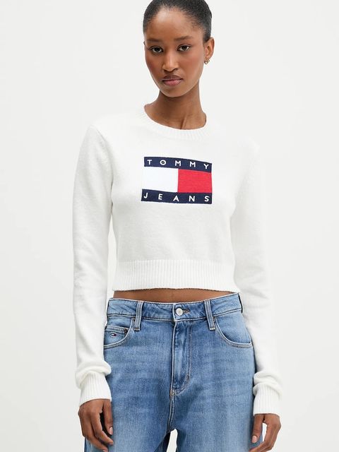 Tommy Jeans sweter damski kolor beżowy DW0DW21690 - zdjęcie produktu nr 1