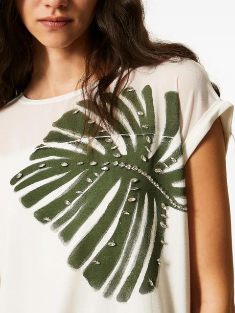 TWINSET print embroidered T-shirt - White