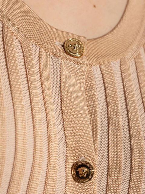 Versace ribbed button-down midi dress - Neutrals