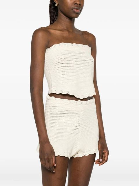 Posse Dylan crocheted strapless top - Neutrals