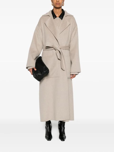 Nanushka wool-silk belted coat - Neutrals - zdjęcie produktu nr 2