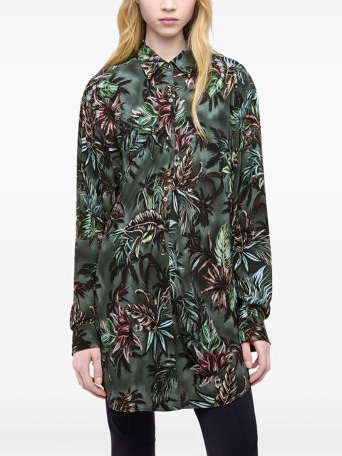 Rabanne floral-printed silk shirt - Green