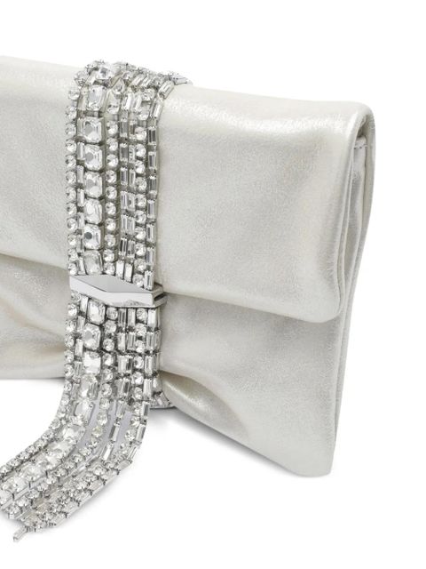 Jimmy Choo medium Zandra crystal-embellished clutch bag - Neutrals