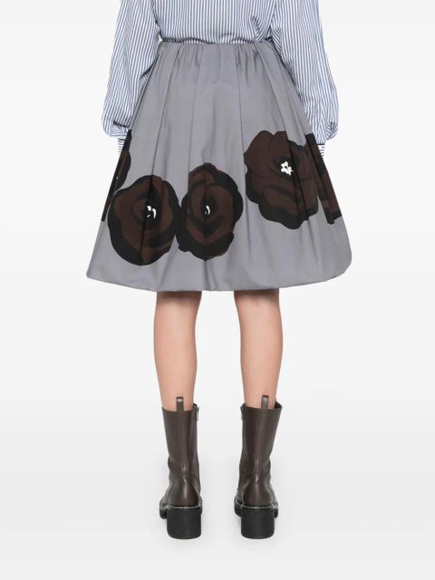 Miu Miu floral-print poplin mini skirt - Grey