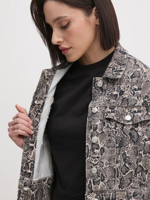 Joop! kurtka jeansowa damska kolor brązowy przejściowa 30044956 10019074