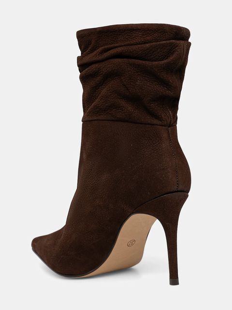 Answear.LAB botki zamszowe kolor brązowy na szpilce