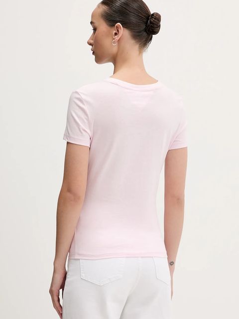 Tommy Jeans t-shirt bawełniany damski kolor różowy DW0DW21841