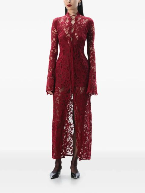 MANURÍ Sally lace-up midi dress - Red - zdjęcie produktu nr 2