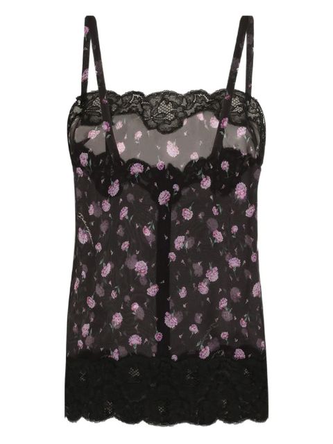 Dolce & Gabbana floral lace tank top - Black - zdjęcie produktu nr 1