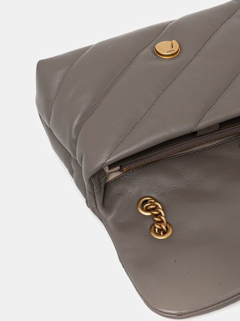 Pinko torebka skórzana kolor szary 100038 A0F2