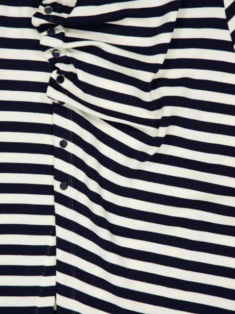 Rabanne striped gathered midi dress - Black - zdjęcie produktu nr 2