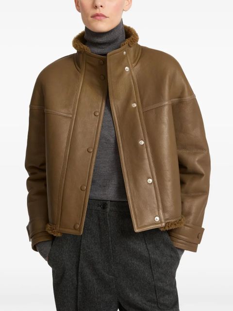 Yves Salomon shearling-lining jacket - Brown