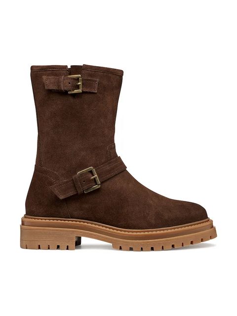 Geox botki skórzane D IRIDEA damskie kolor brązowy na płaskim obcasie D56HRD 00022 C6006 - zdjęcie produktu nr 1