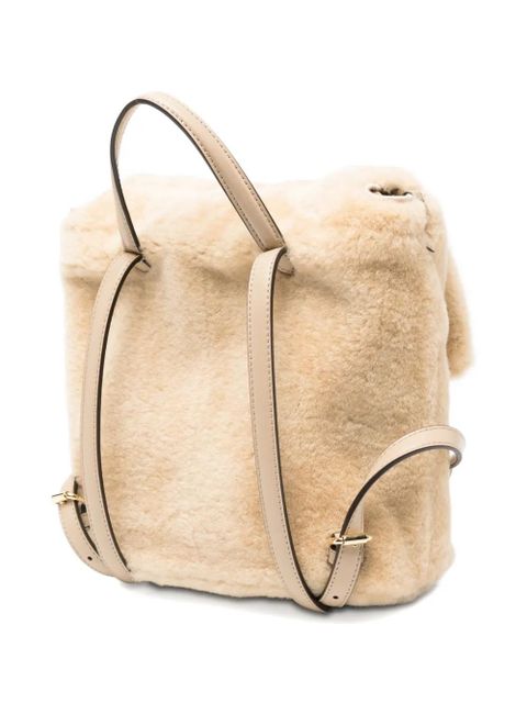 FENDI shearling backpack - Neutrals