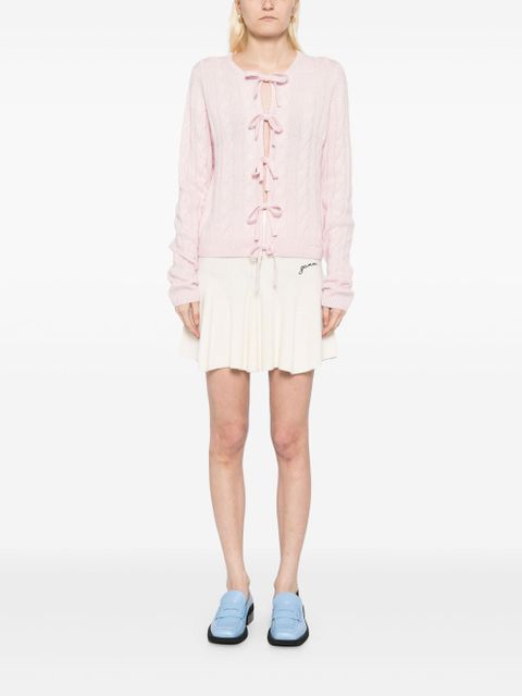 GANNI lace-up fastening cardigan - Pink