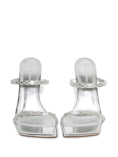 Amina Muaddi 95mm Diana mules - Silver