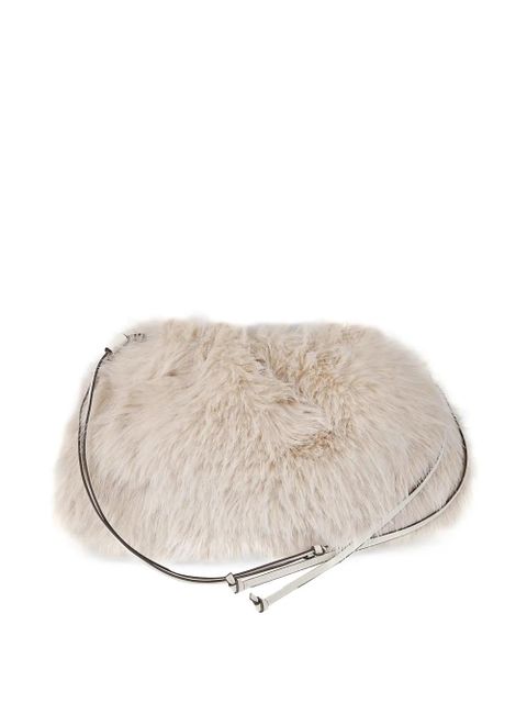 PINKO faux-fur clutch bag - Neutrals