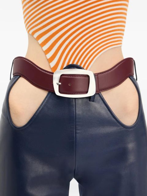 Jean Paul Gaultier The Cut-Out bermuda leather shorts - Blue