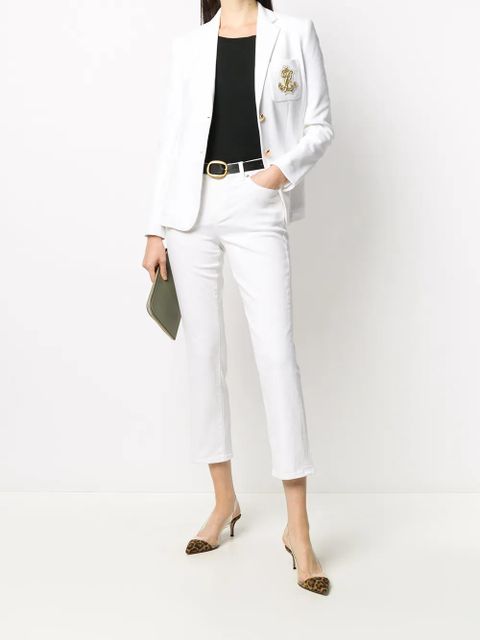 Lauren Ralph Lauren single-breasted logo blazer - White - zdjęcie produktu nr 2