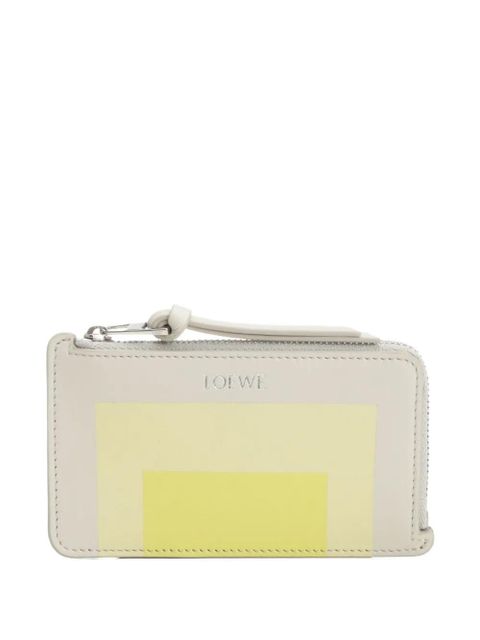 LOEWE inlay-checkered leather card holder - Neutrals - zdjęcie produktu nr 1