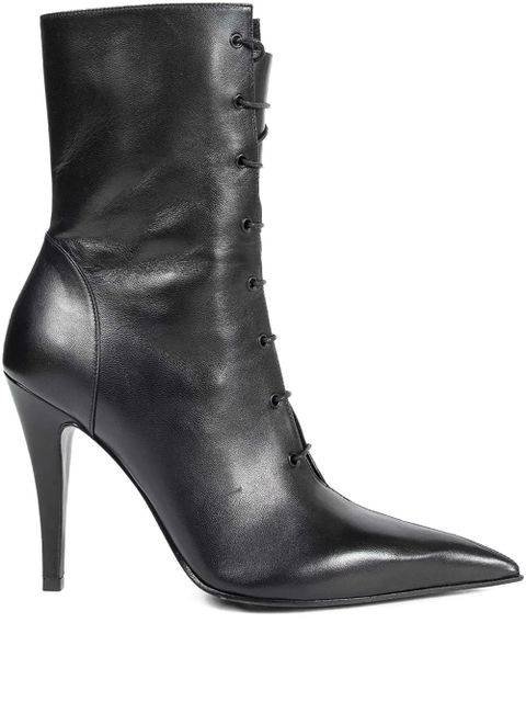 Alexander McQueen lace-up stiletto leather ankle boots - Black - zdjęcie produktu nr 1