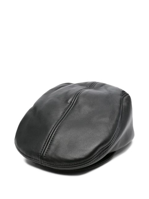 Ruslan Baginskiy leather panelled beret - Black - zdjęcie produktu nr 1