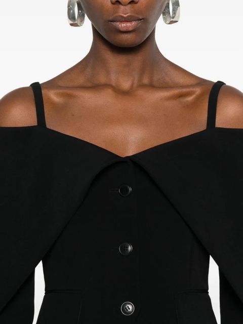 Nanushka foldback-neckline blazer - Black